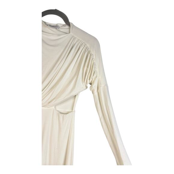 The Line by K Pascal Maxi Dress Ruched Long Sleeve Cut Out Evening Ivory Size S - Picture 9 of 13